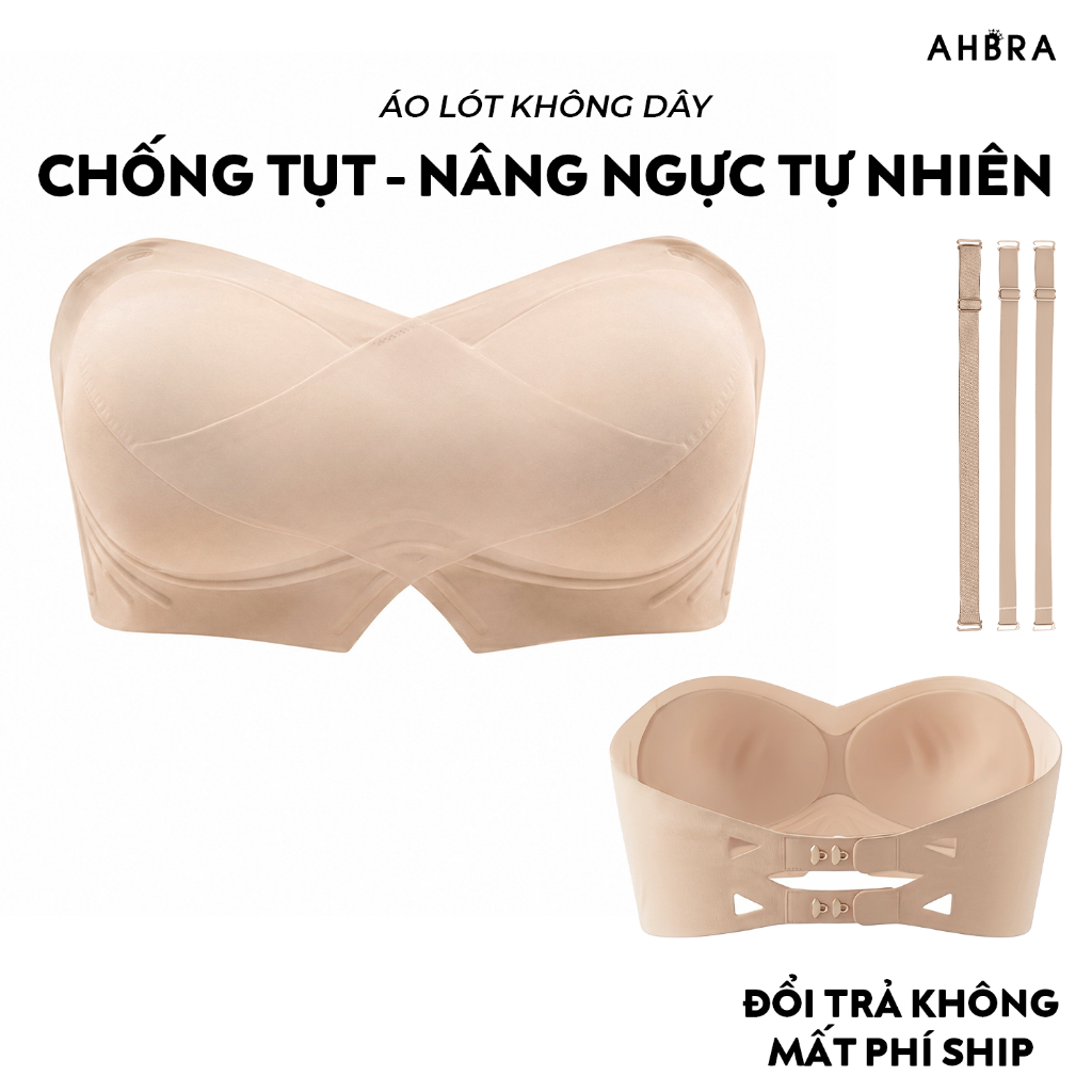 Áo Ngực Không Dây Chống Tụt Dáng Quây Mặc Áo Trễ Vai AHBRA FS01