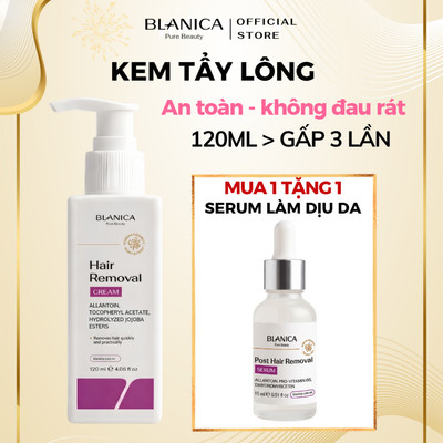 Kem tẩy lông BLANICA Hair Removal Cream tẩy sạch lông vùng kín, tay, chân, nách dịu nhẹ, không đau rát 120g