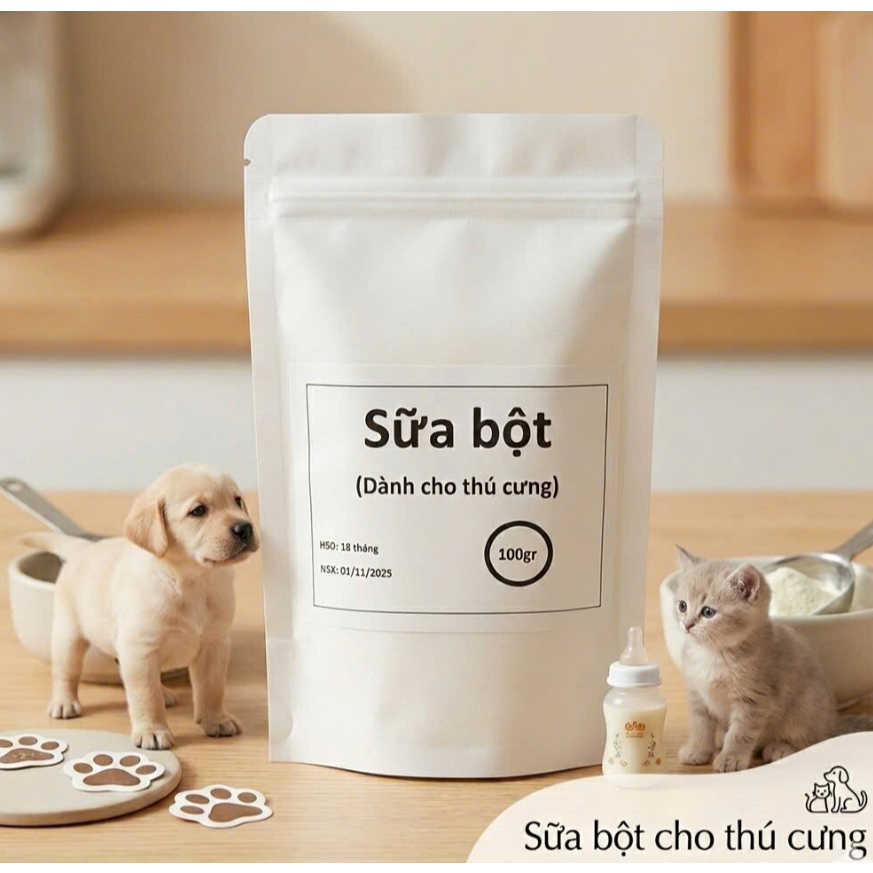 Sữa bột 100gr Sữa cho chó mèo dạng bột (Sữa Bio milk new)