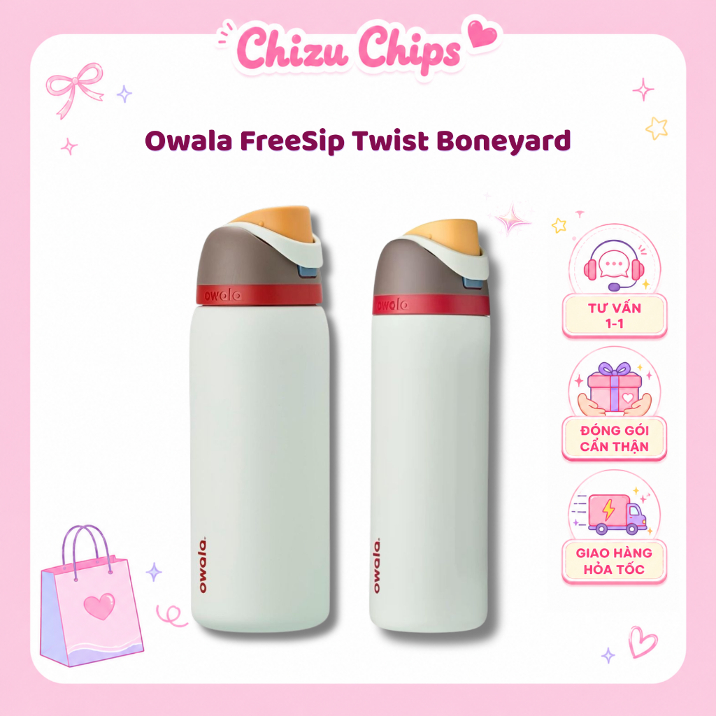 [Hàng Chính Hãng] Bình giữ nhiệt trẻ trung Owala FreeSip Boneyard