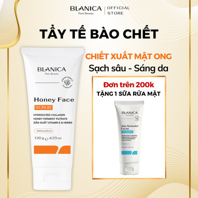 Tẩy tế bào chết da mặt BLANICA chiết xuất mật ong lên men hỗ trợ làn da mịn màng trắng sáng 120g