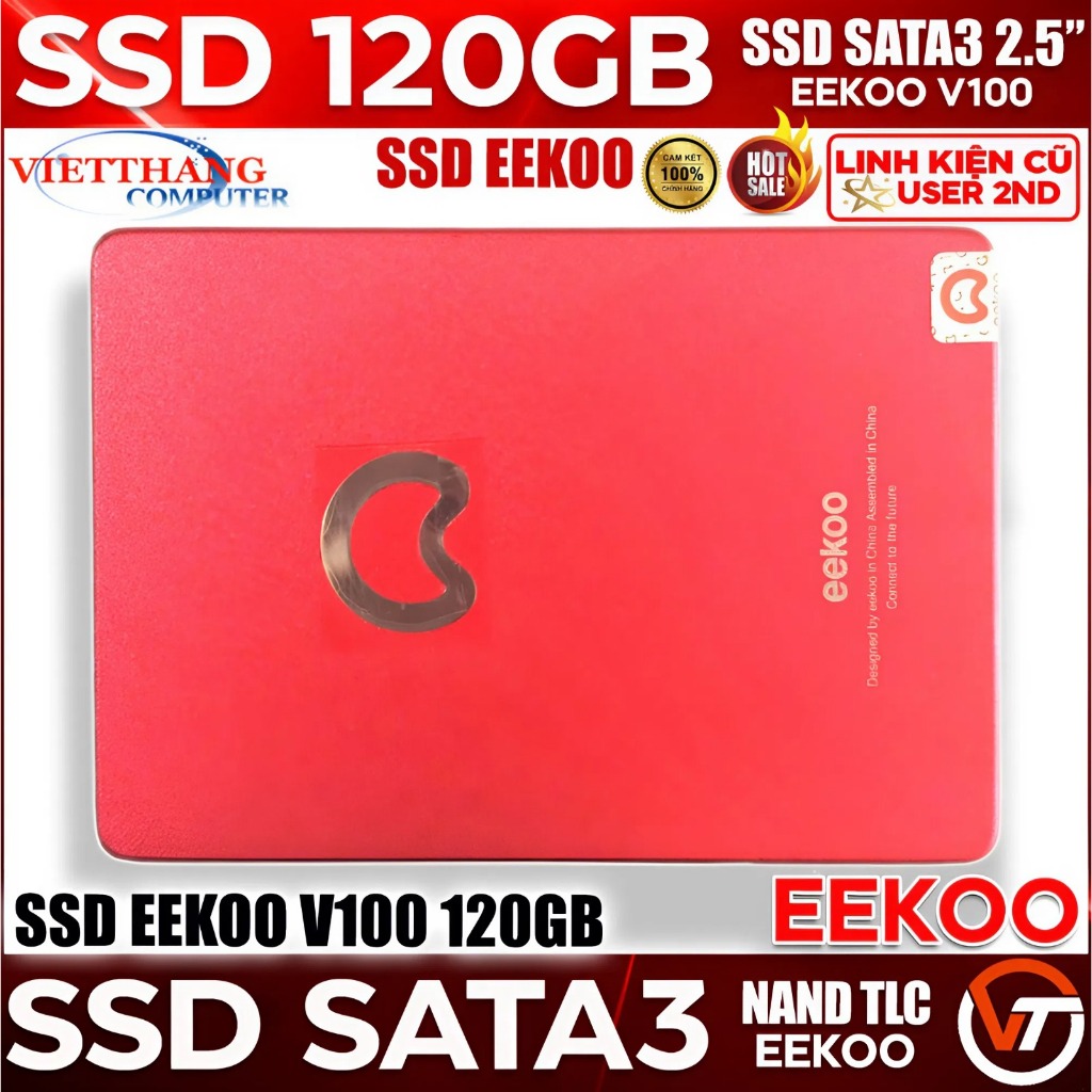 Ổ cứng SSD 128GB Eekoo V100 Vỏ nhôm SATA3 SSD cũ đã qua sử dụng ( Cũ - 2nd )