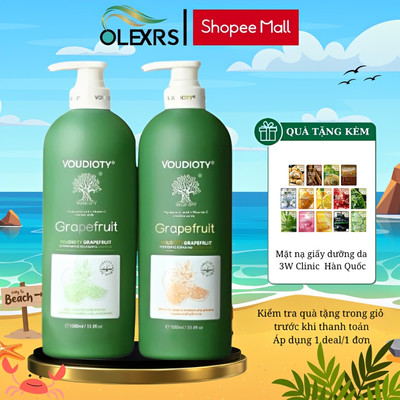 Cặp Dầu Gội Xả Bưởi Biotin Voudioty Giảm Rụng Tóc, Kích Mọc, Phục Hồi Tóc Hư Tổn