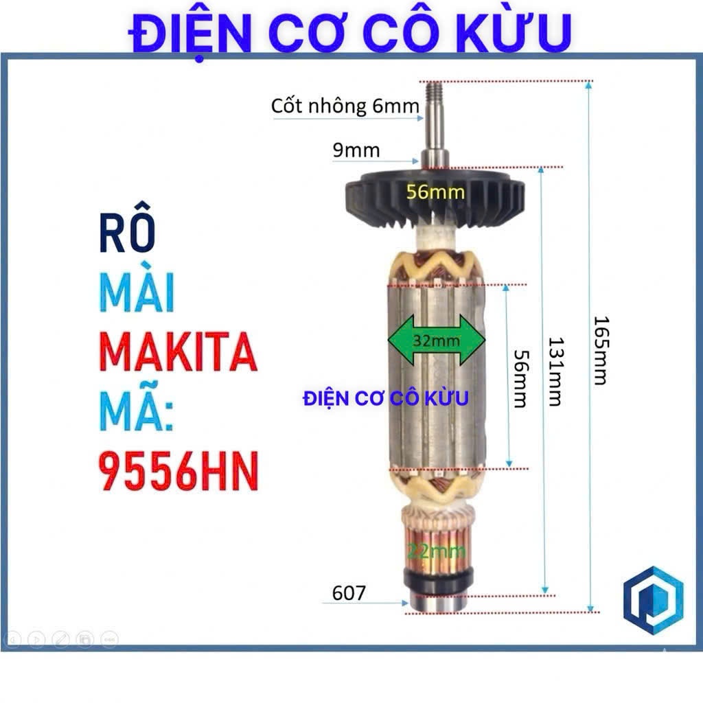 MKT 9556HN - RÔ TO MÁY MÀI GÓC MAKITA MÃ 9556HN, 9556 ( CHÍNH HÃNG)hboh