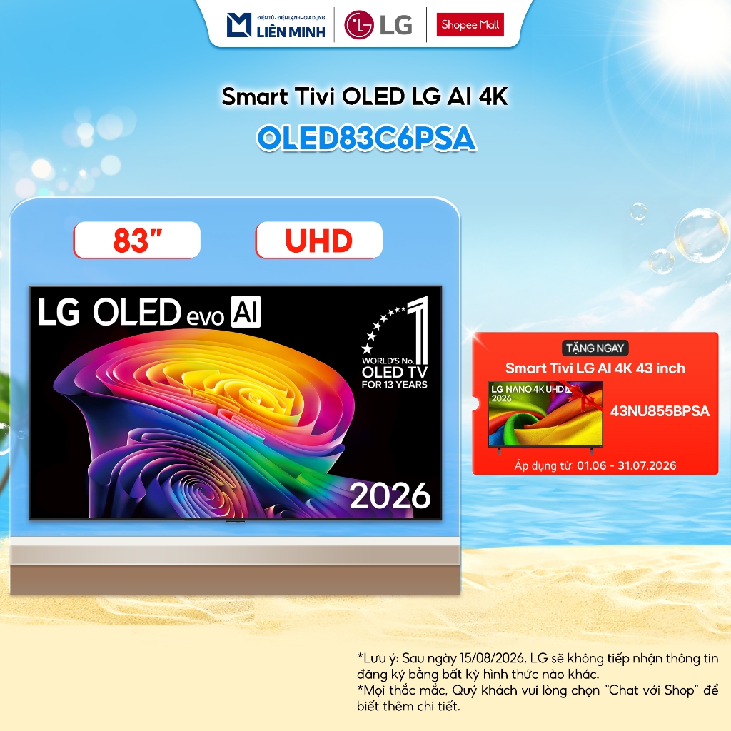 83C6PSA | 83C5PSA Smart Tivi OLED LG Evo AI 4K 83 Inch OLED83C6PSA