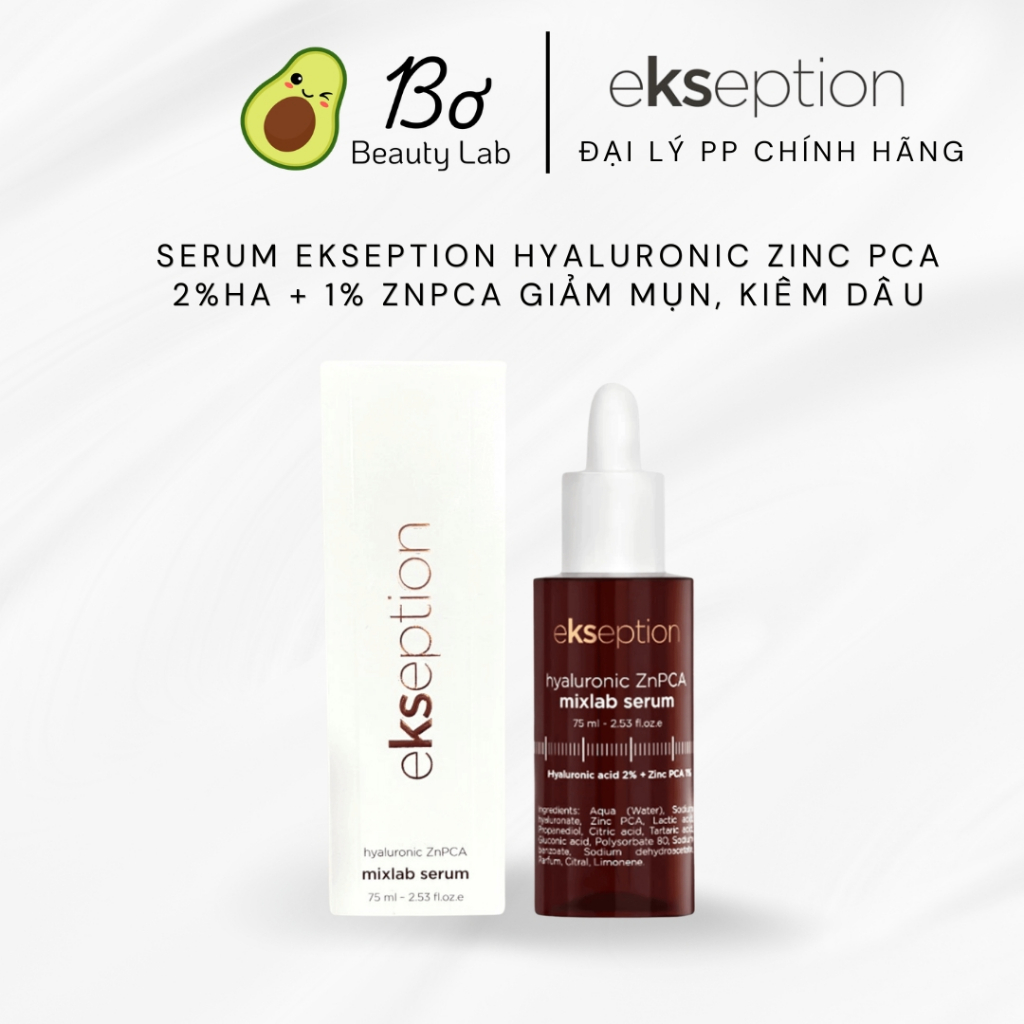 [HÀNG CÔNG TY] Serum Ekseption Hyaluronic Zinc PCA, HA + 1% ZnPCA giảm mụn, kiềm dầu