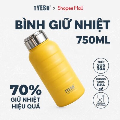 Bình giữ nhiệt 750ml chuẩn inox 304 giữ lạnh 24h giữ nóng 12h an toàn sức khoẻ hiệu tyeso 8815