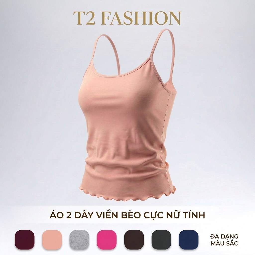 T330 Áo 2 dây cotton mềm mịn, áo hai dây basic