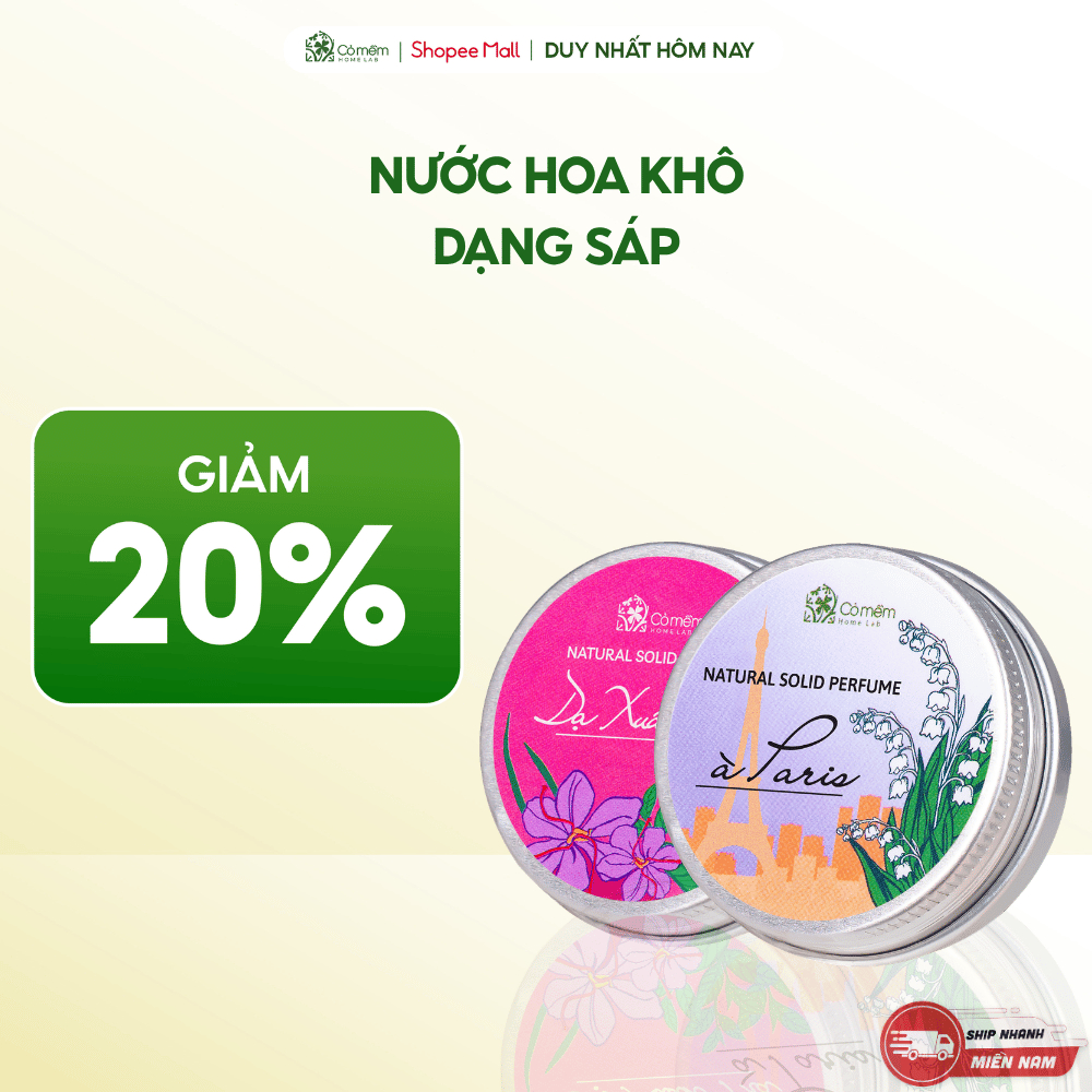 Nước Hoa Khô Dạng Sáp Cỏ Mềm 10g [Tặng Túi Vải]
