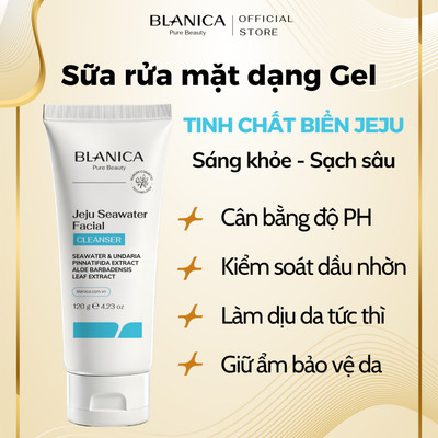Sữa rửa mặt BLANICA Jeju Sea Water Facial Cleanser chiết xuẩt biển sâu Jeju dạng gel 120g