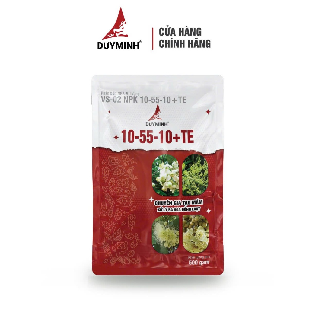Phân bón 10-55-10+TE gói 500G - Chuyên gia tạo mầm,xử lí ra hoa đồng loạt ( VS-02 NPK 10-55-10+TE)