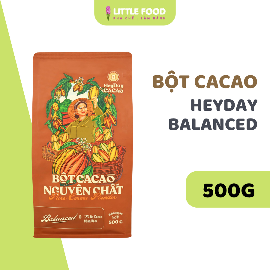 Bột Cacao Nguyên Chất - Dòng Balance thượng hạng - Heyday Cacao 500g