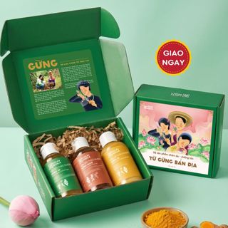 [HỎA TỐC] [SET BẢN ĐỊA] Combo Gội Xả Gừng Sả Và Sữa Tắm Gừng Nghệ Cỏ Cây Hoa Lá 120g