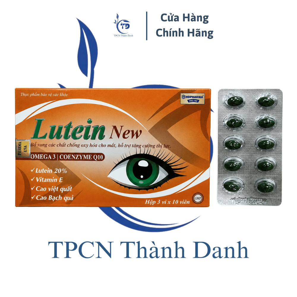 ( Cam ) Viên Uống LUTEIN NEW Bổ Sung Lutein, Cao Việt Quất Cải Thiện Thị Lực, Giảm Mỏi Mắt - Hộp 30 