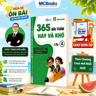 Sách - 365 Bài Toán Hay Và Khó Lớp 4 - Thầy Trần Hữu Hiếu