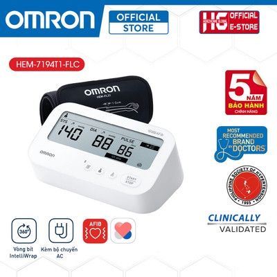 Cảnh Báo Đột Qụy | Máy Đo Huyết Áp Omron IQ BT Power HEM-7194T1-FLC | Kèm Adapter, Bảo Hành 5 Năm