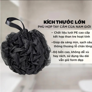 Bông tắm than tre dạng lưới tròn