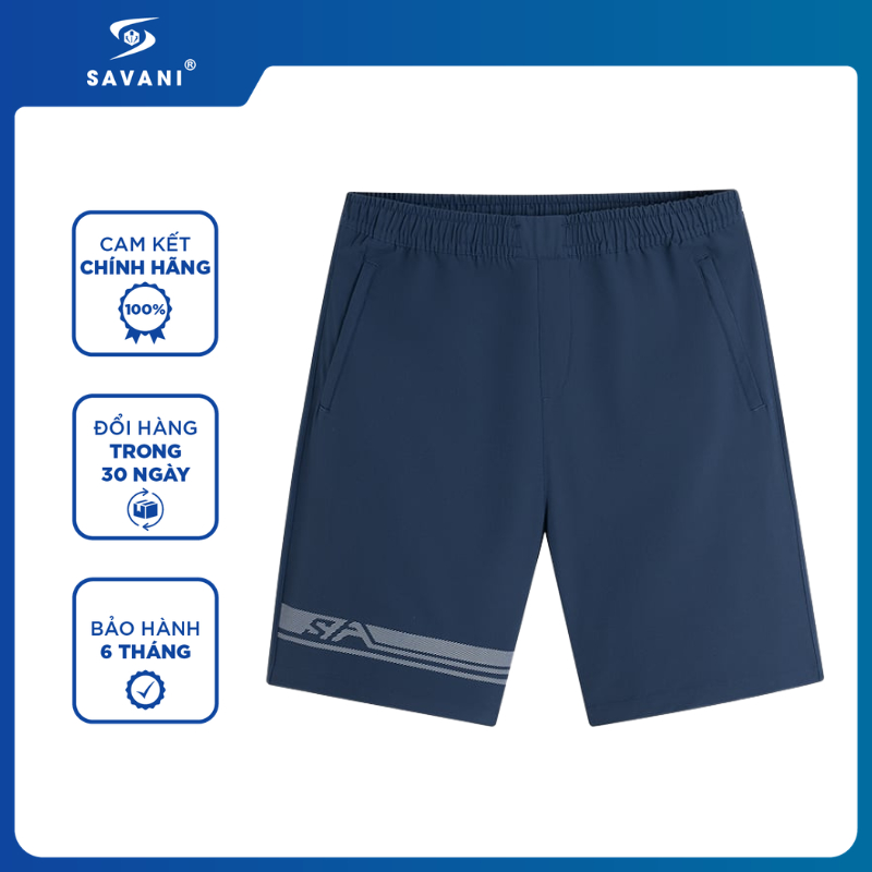 Quần Short Gió Nam SAVANI Cạp Chun, Quần Đùi Nam Dáng Thể Thao, Chất Vải Gió Không Nhăn MSGC202S6