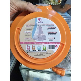 🍼1>>5 Núm ty, núm vú silicon siêu mềm Kichilachi (Size S, M, L, Y) ( Cổ rộng ) 2 MẪU MỚI và MẪU CŨ