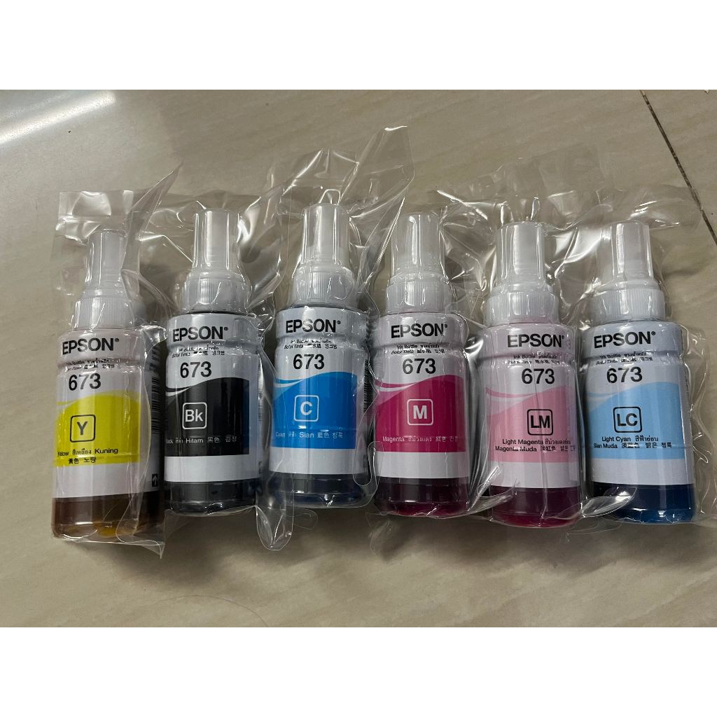 Mực in màu Epson  mã 673 cho Epson L800/L805/L810/L850/L1300/L1800...