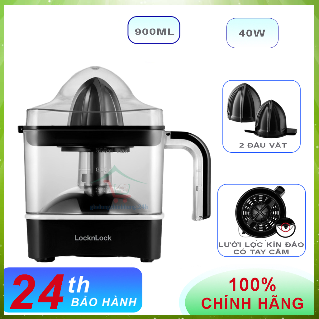 Máy Vắt Cam Thế Hệ Mới Locknlock Citrus Juicer 0,9L EJJ246BLK - Bảo Hành Chính Hãng 2 Năm