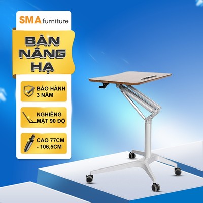 Bàn làm việc gấp gọn SMA Furniture - Nâng hạ và nghiêng mặt bàn di động thông minh