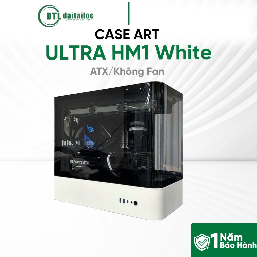 Case Art Ultra HM1 White ATX CHƯA FAN | Chính Hãng | Bảo Hành 12 Tháng