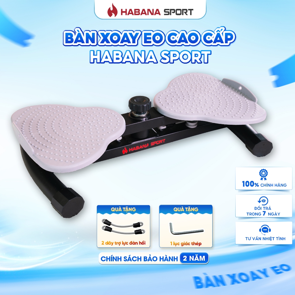 Bàn Xoay Eo HABANA SPORT Đốt Mỡ Giảm Cân Tại Nhà, Tích Hợp Massage Chân