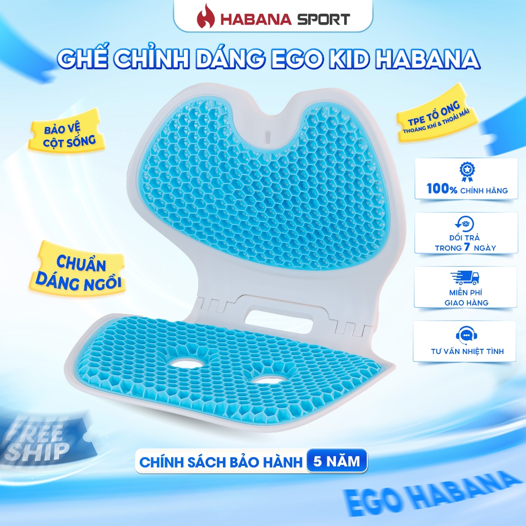 [HABANA SPORT CHÍNH HÃNG] Ghế Chỉnh Dáng EGO Kids Công Thái Học Gấp Gọn, Chỉnh Dáng Cột Sống.