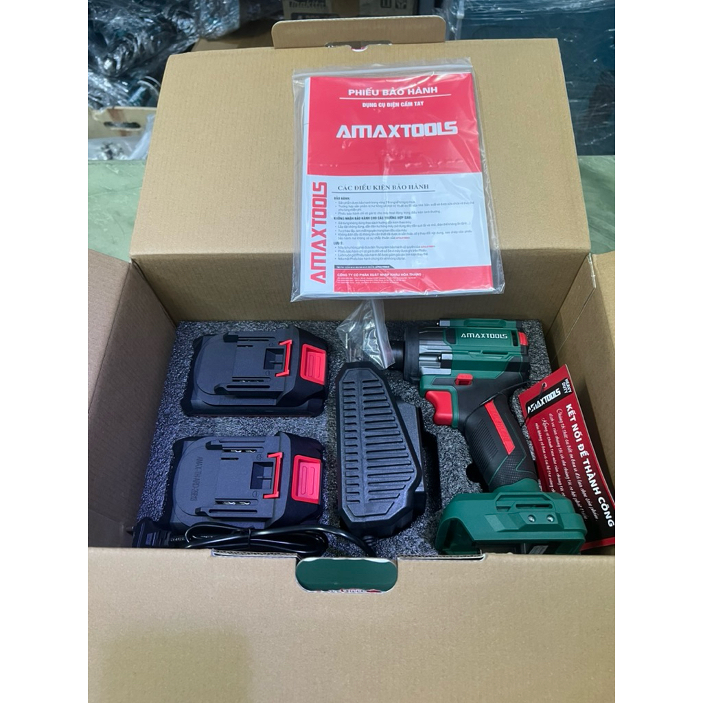 Combo Chuyên Vít BuLong AV25014 AMAXTOOLS lực siết 250n không chổi than