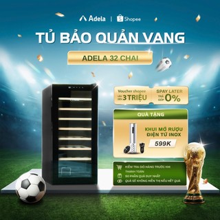 Tủ Bảo Quản Rượu Vang Adela 32 Chai Dung Tích 94L Khay Gỗ Sồi Làm Lạnh Bằng Máy Nén TU1-041