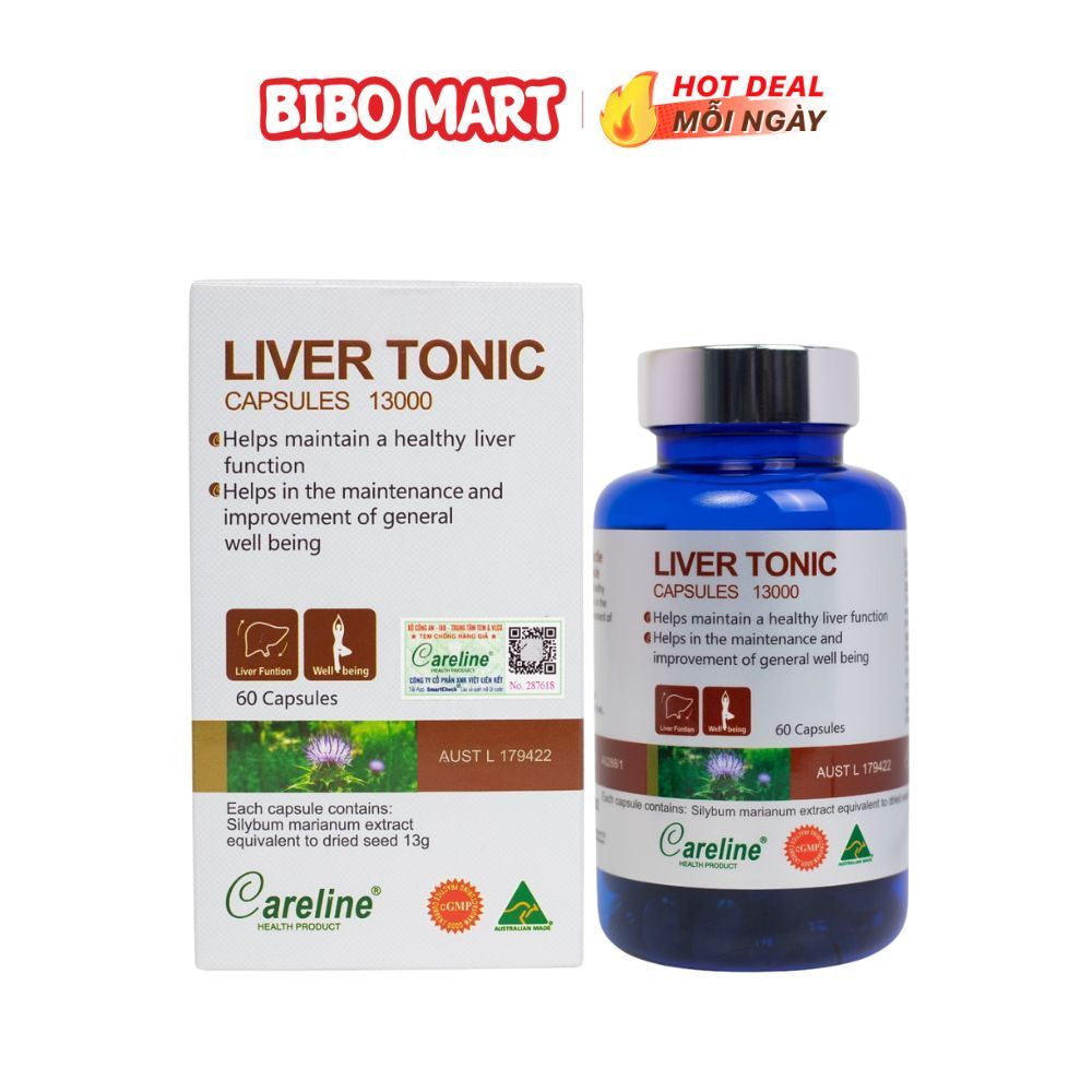Viên Uống Bổ Gan Careline Liver Tonic 60 Viên Thanh Nhiệt Mát Gan - Bibo Mart