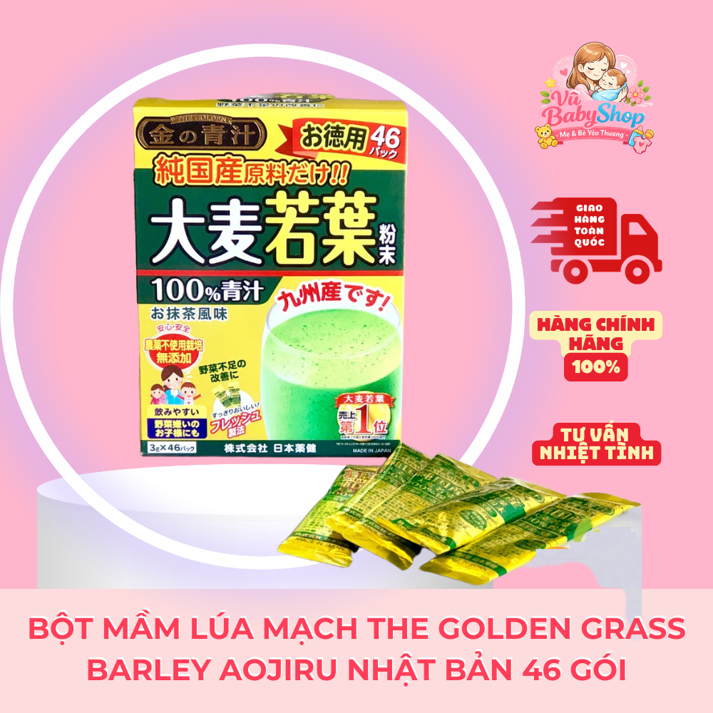 Bột mầm lúa mạch The Golden Grass Barley Aojiru Nhật Bản 46 gói