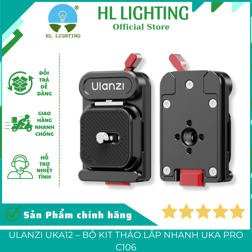 Bộ Kit Tháo Lắp Nhanh Ulanzi UKA12 UKA Pro C106 Hợp Kim Nhôm Tải Trọng 6Kg HL Lighting