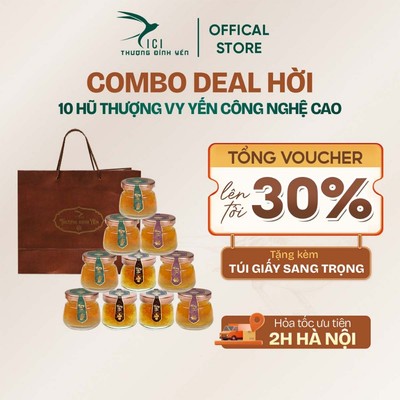 (Tặng Túi Giấy) Combo 10 Hũ Yến Chưng Thượng Vy Yến Sẵn Không Kèm Hộp 6 Vị Cici Thượng Đỉnh Yến Yến Gia Đình