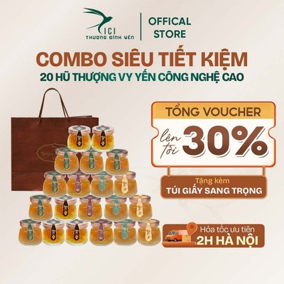 Combo 20 Hũ Yến Không Hộp Thượng Vy Yến Chưng Sẵn Không Kèm Hộp 6 Vị 5-10G Yến Tươi Cici Thượng Đỉnh Yến Yến Sào