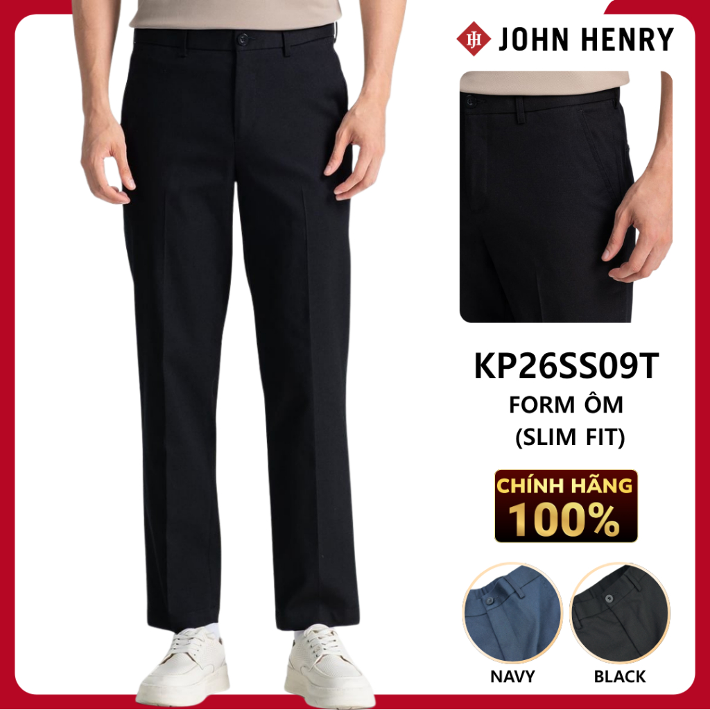 JOHN HENRY - KP26SS09T-NMSL - Quần Kaki Nam Form Ôm - Slimfit