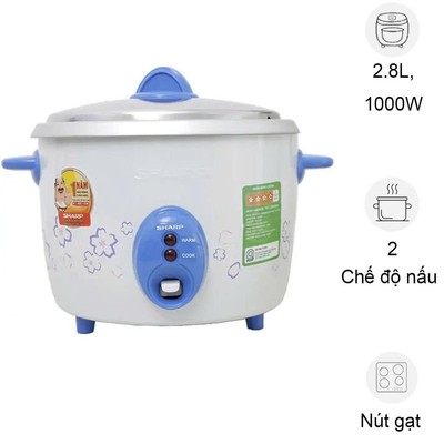 Nồi cơm nắp rời Sharp KSH-D28V 2.8 lít - Hàng chính hãng bảo hành 12 tháng (Màu ngẫu nhiên)