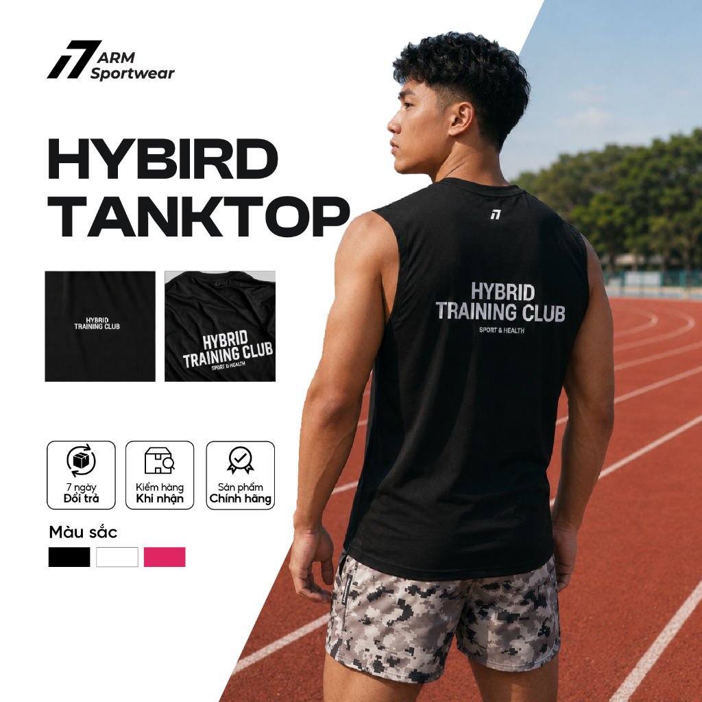Áo Tank Top Thể Thao Nam ARM Active HYBRID TRAINING CLUB, Áo Ba Lỗ chạy bộ thoáng khí, vận động thoả