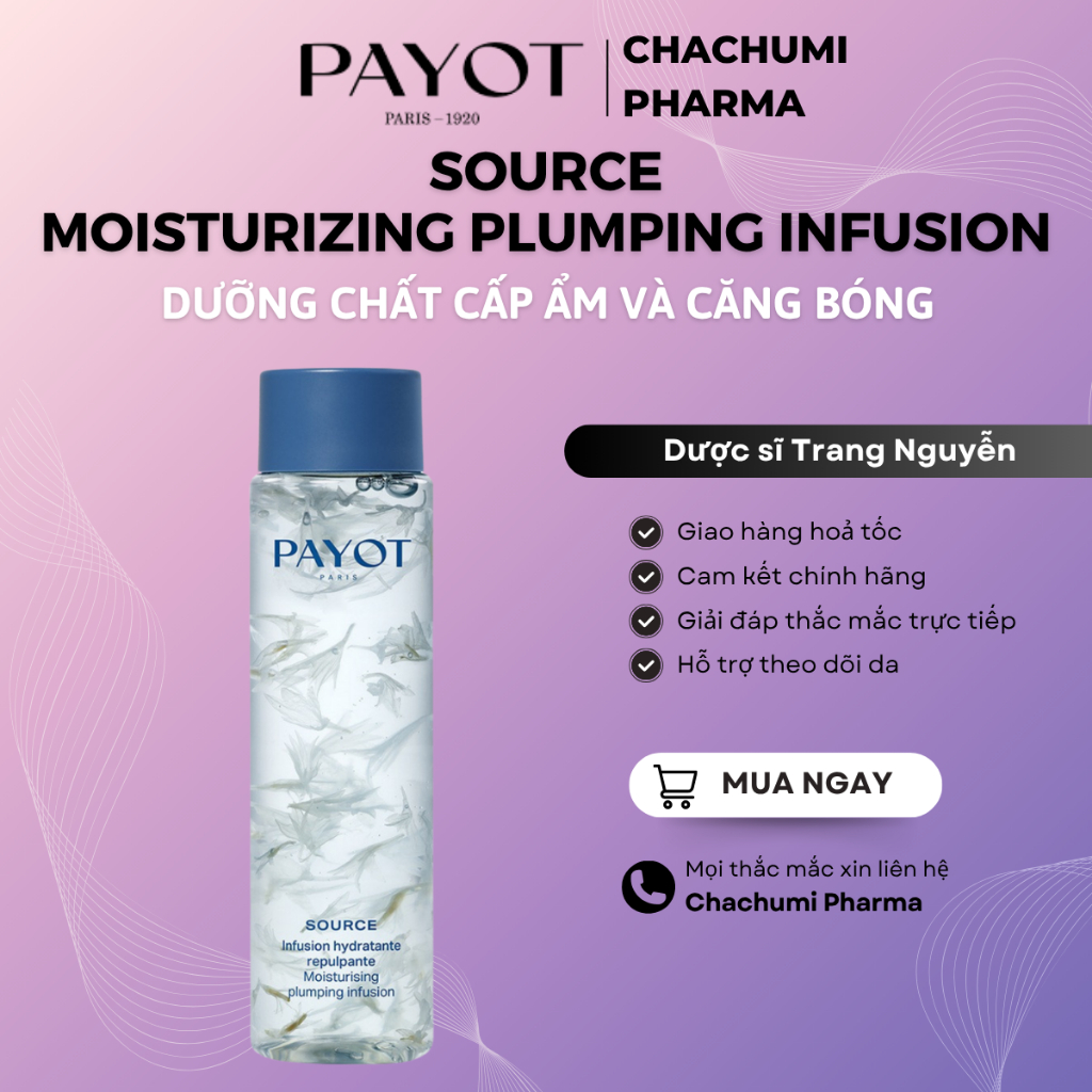 Dưỡng chất PAYOT Source Moisturizing Plumping Infusion cấp ẩm làm mềm bảo vệ da 125ml