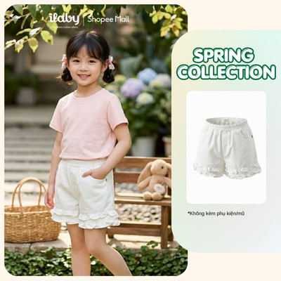 [ILABY 10-40kg] Quần đùi bé gái, quần short bé gái phối bèo chất liệu cotton thoáng mát [3856]