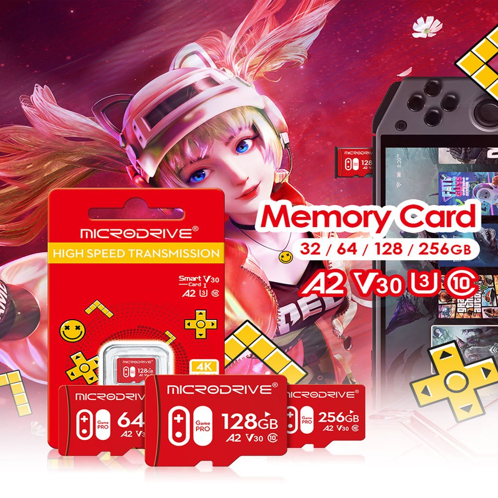 Thẻ Nhớ MicroSD MicroDrive Game Pro Class 10 A2 V30 U3 - Chuyên Dụng Máy Chơi Game, Camera, Ghi Hình
