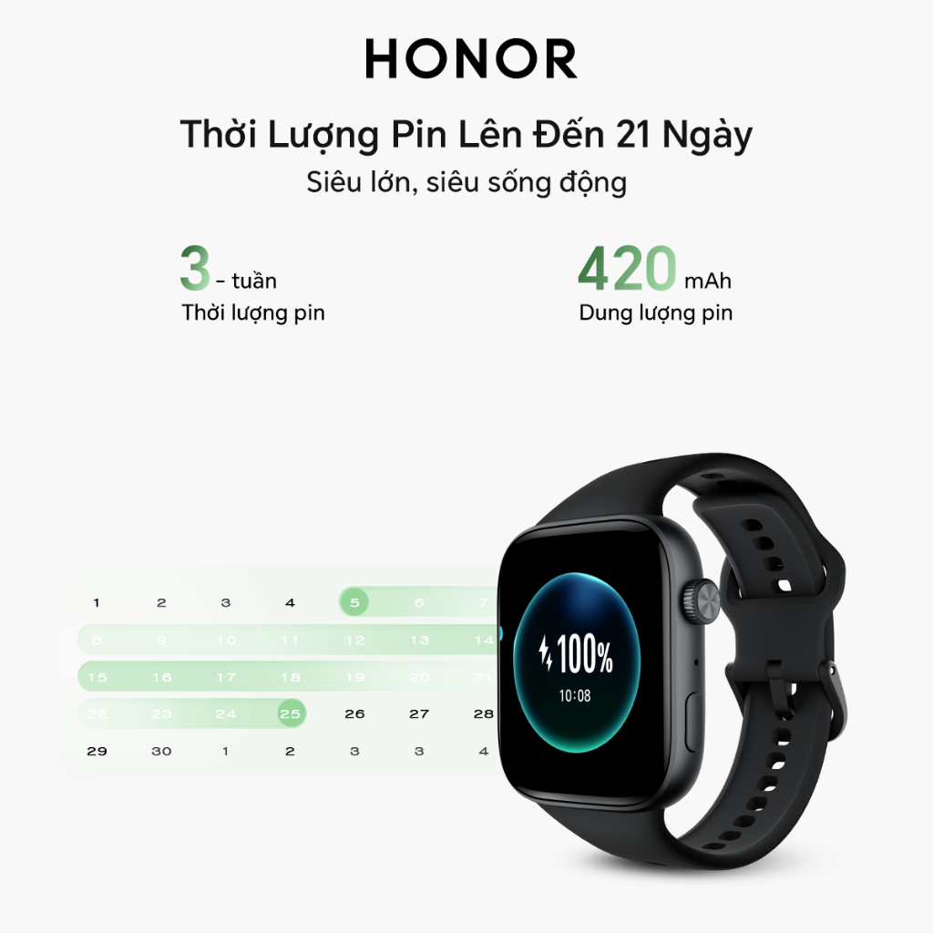 Đồng Hồ Thông Minh Honor Watch X5i | Màn Hình AMOLED 1.97" | Pin Lên Đến 21 Ngày | Bảo Hành 12 Tháng | BigBuy360 - bigbuy360.vn