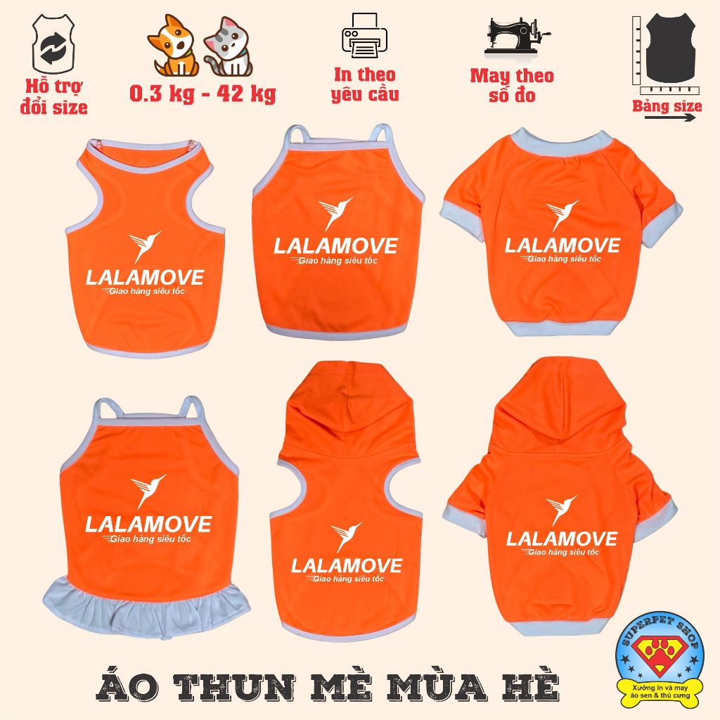 Áo mùa hè chó mèo - LOGO SHIP.PER GIAO HÀNG LALA.MOVE - CAM - Superpet Shop