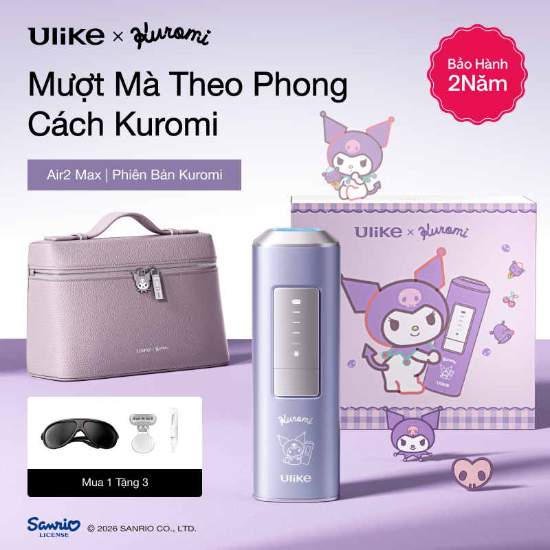 [Hannah] (Ulike x Kuromi) Máy Triệt Lông IPL Ulike AIR 2 MAX-Phiên Bản Giới Hạn-Công Nghệ USHR, Triệ