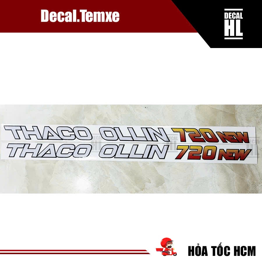 Tem chữ Thaco Ollin 720 new dán xe tải Thaco. Tem dán xe tải Thaco chữ Thaco ollin 720new