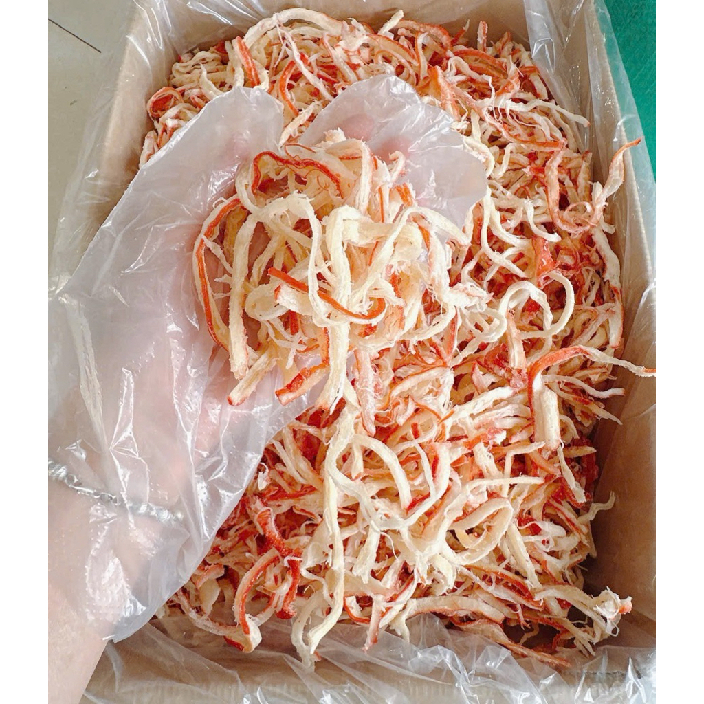 Túi Zip 500G Khô Mực Xé Sợi Hấp Nước Dừa Ăn Liền