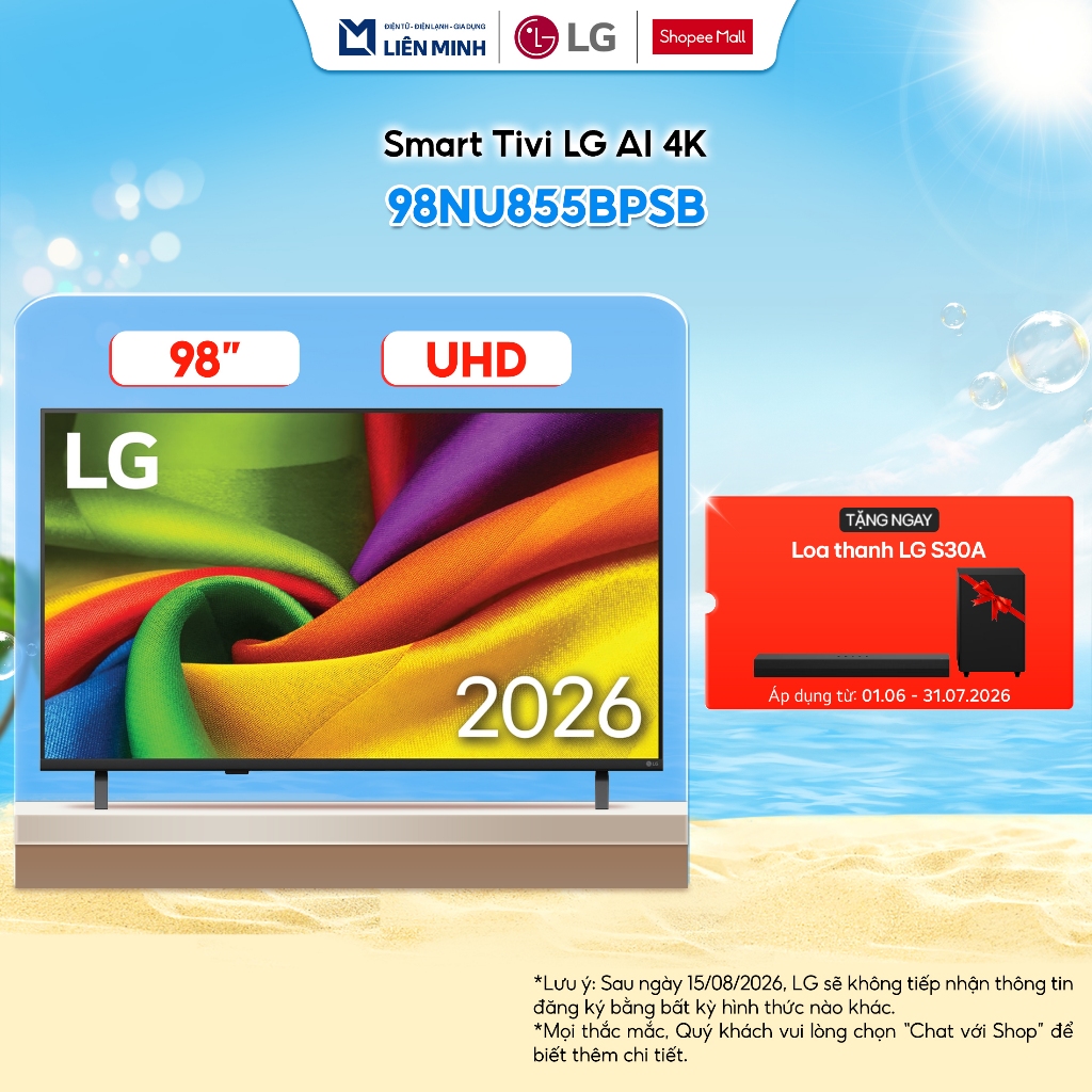 98NU855BPSB 98 Inch | 85NU855BPSA 85 Inch | 75NU855BPSA 75 Inch Smart Tivi LG 4K [SHIP 0Đ HCM]