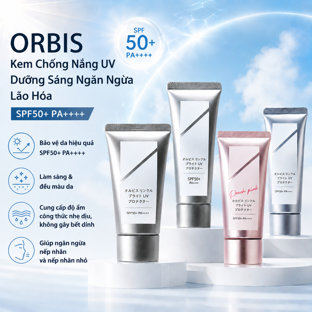ORBIS Kem Chống Nắng Wrinkle Bright UV Protector 50g / Direct from JAPAN