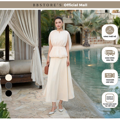 GRACY BY BBSTORE'S Chân Váy Công Sở Xòe Cotton Diễu Ly Tinh Tế Tôn Eo - VAD63H